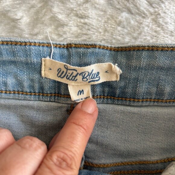 Light blue Denim Mini Skirt with Stretch - Juniors Medium / Womens Small - Picture 3 of 5